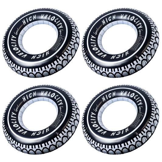 Zaruatu 4 pack giant tire float in pool offering stable buoyancy