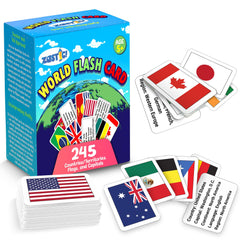 Zastic! World Flags pack cover highlighting 245 flags for geography exploration