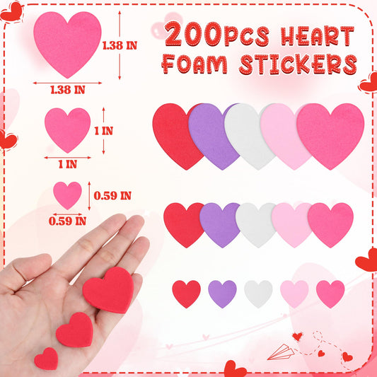 ZATAYE foam Valentine stickers pink provide soft, tactile DIY accents.