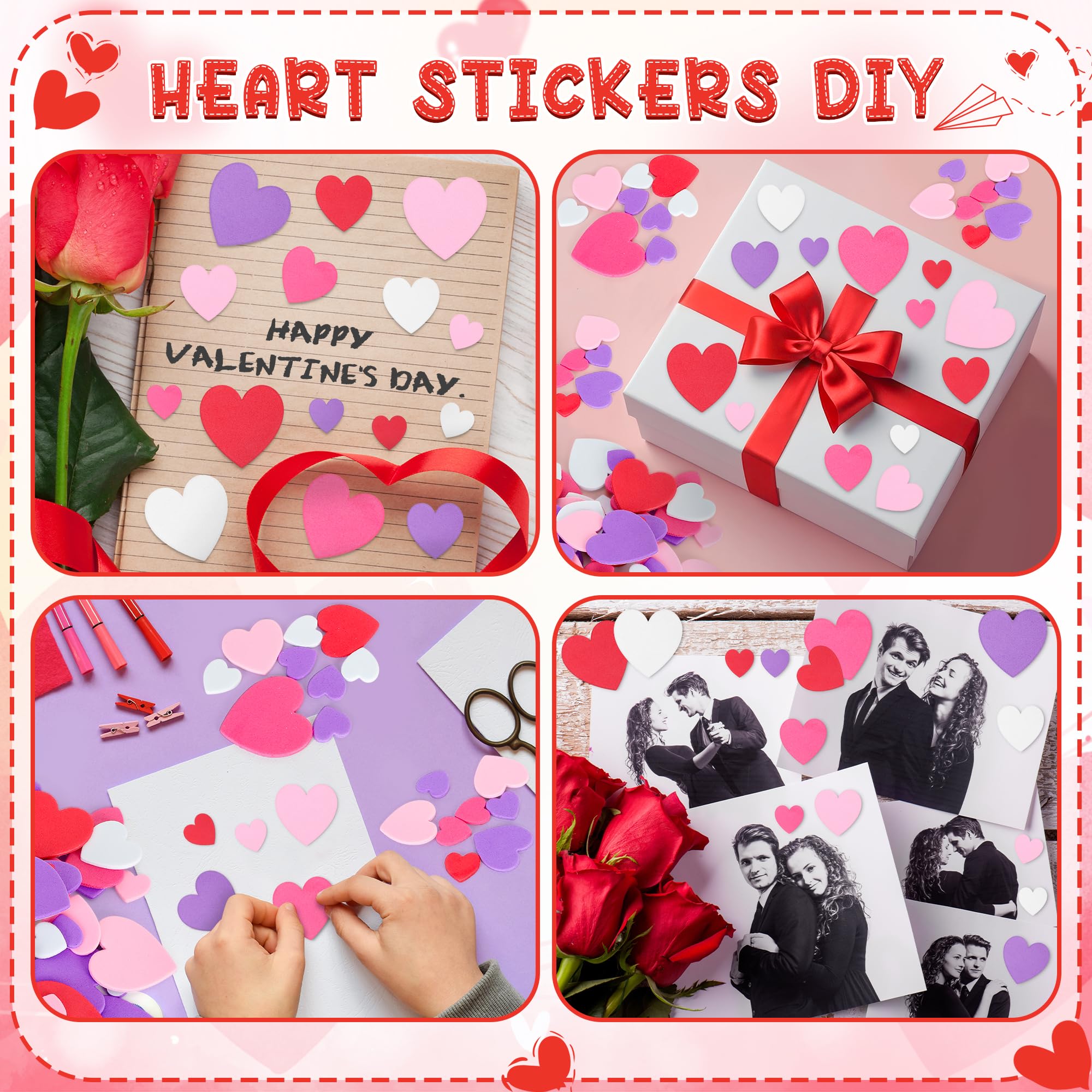 ZATAYE foam Valentine stickers purple bring playful color to crafts and banners.