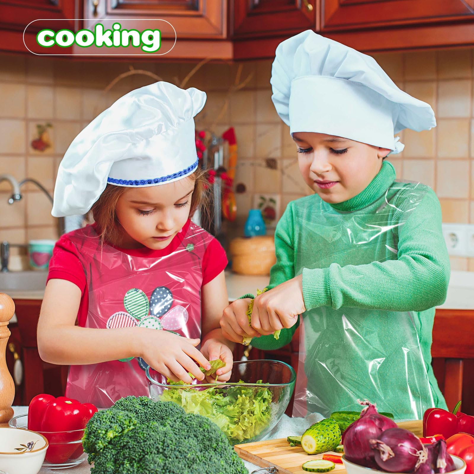 ZAUGONTW kids apron size 55x65 cm fits children aged 4–12 for full coverage.