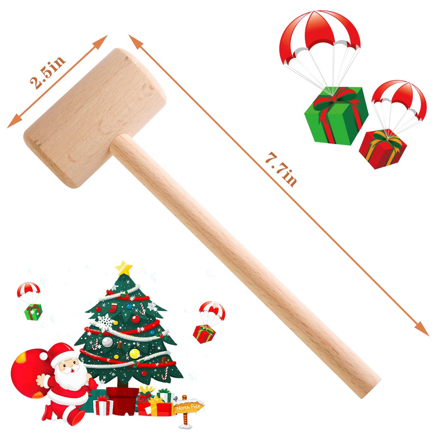 ZAUGONTW wooden crab mallet compact on countertop for easy access.