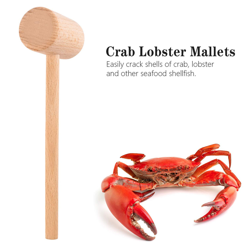 ZAUGONTW wooden crab mallet cracking shellfish without damaging delicate meat.