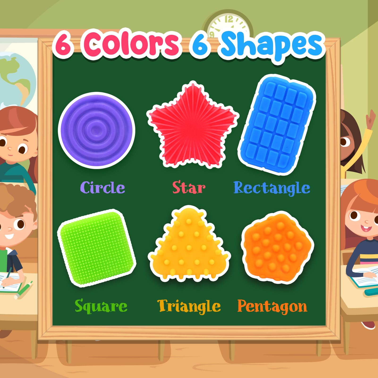 ZaxiDeel sensory shapes help kids learn geometry and color recognition.