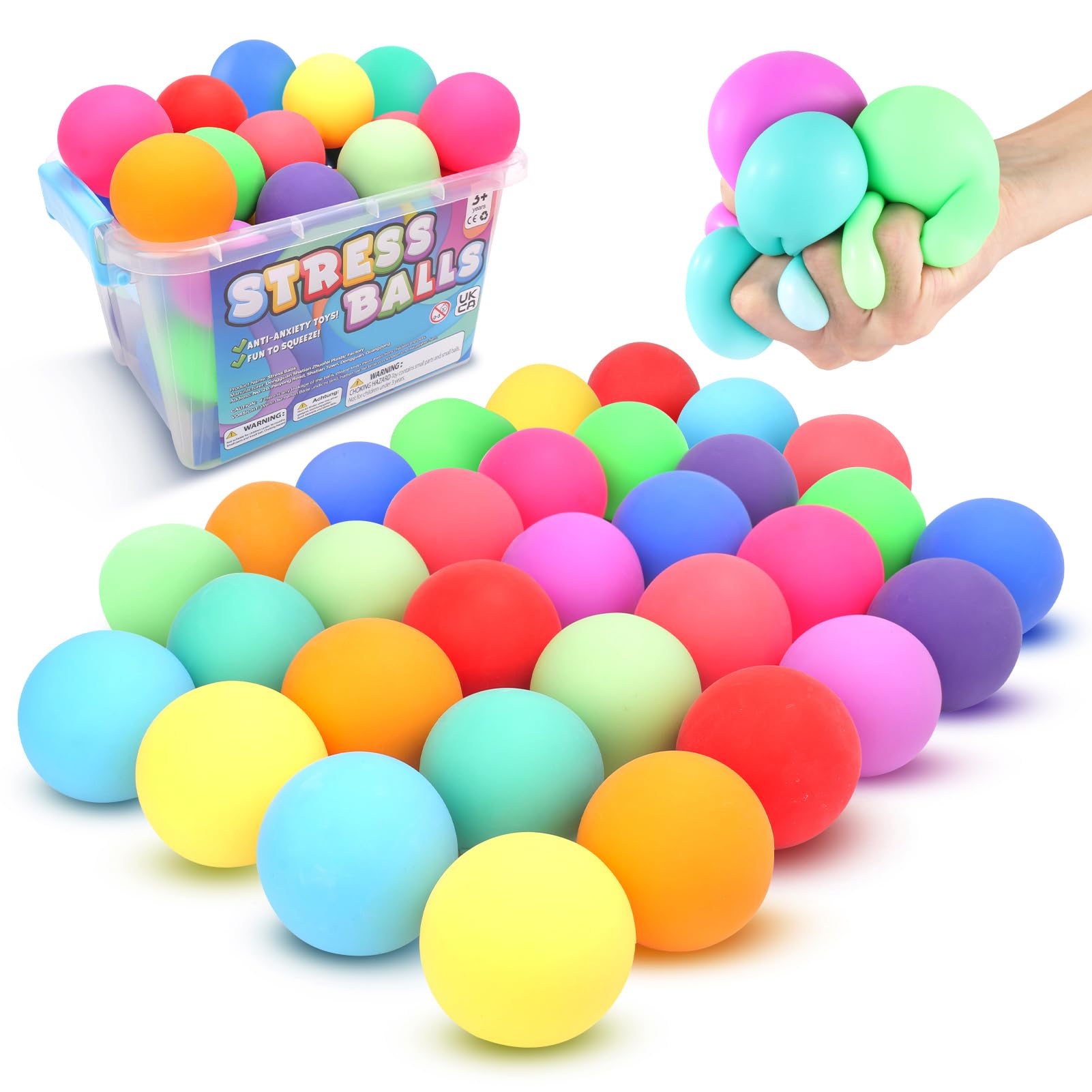 ZaxiDeel 32Pcs stress balls in vibrant colors for classroom focus