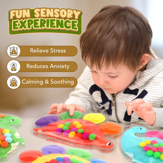 ZaxiDeel dinosaur sensory toy squeeze beads promotes tactile exploration and calm concentration.