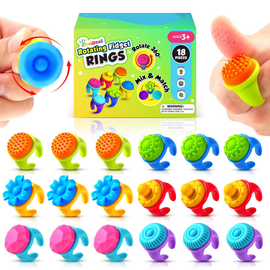 ZaxiDeel fidget rings show silicone textures for rich sensory input.