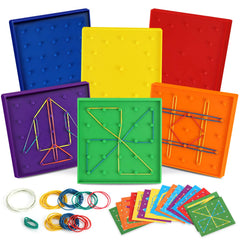 ZaxiDeel geoboard double-sided 5x5 grid supports hands-on pattern exploration.