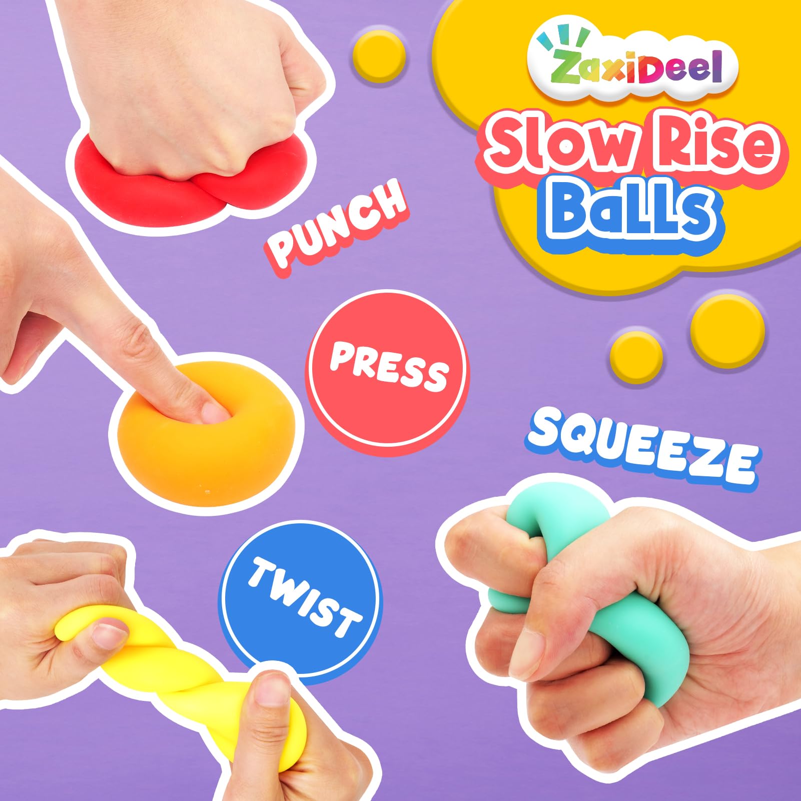 ZaxiDeel pocket-size stress ball fits small hands and pockets.