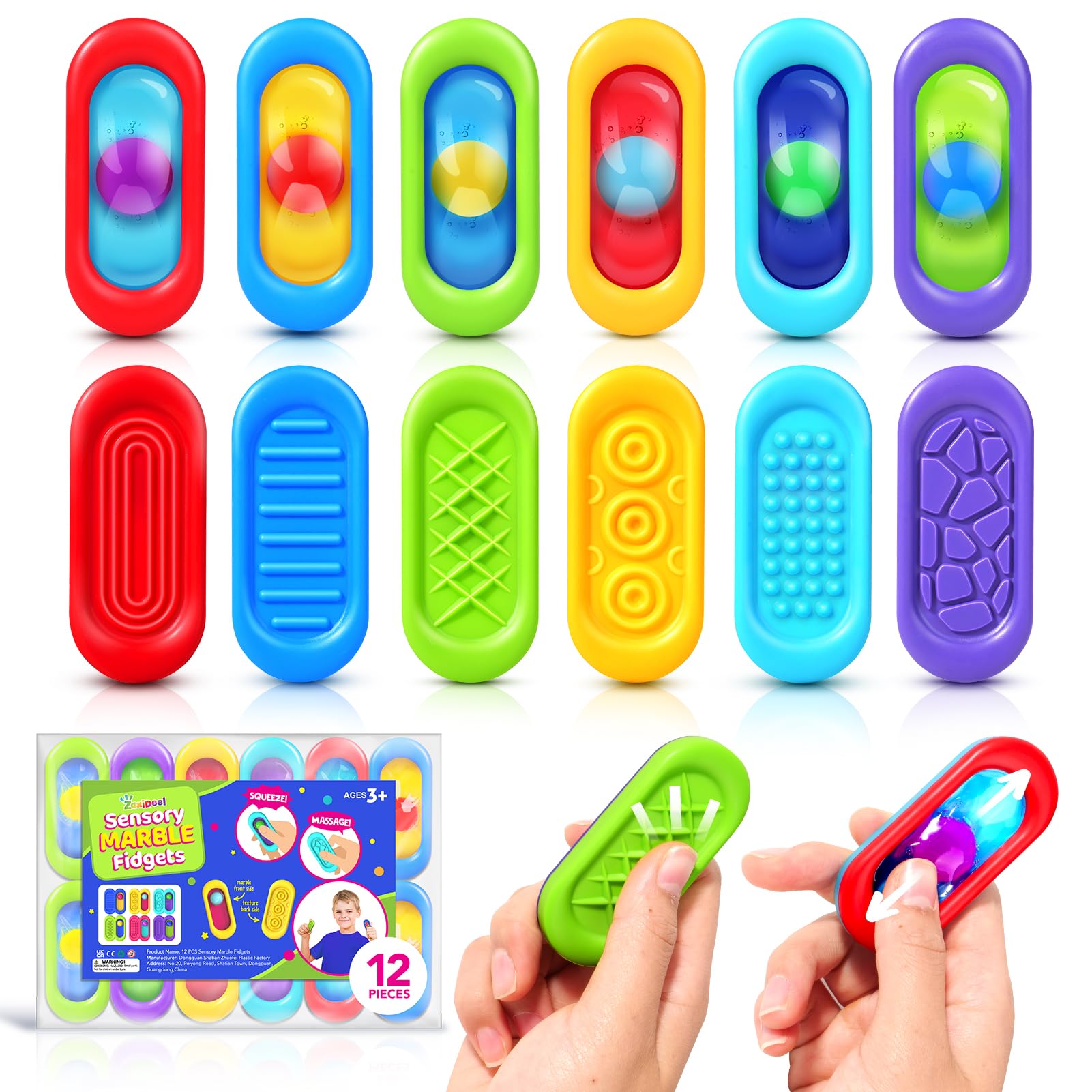 ZaxiDeel sensory marble fidget set — soothing tactile fun for focus.
