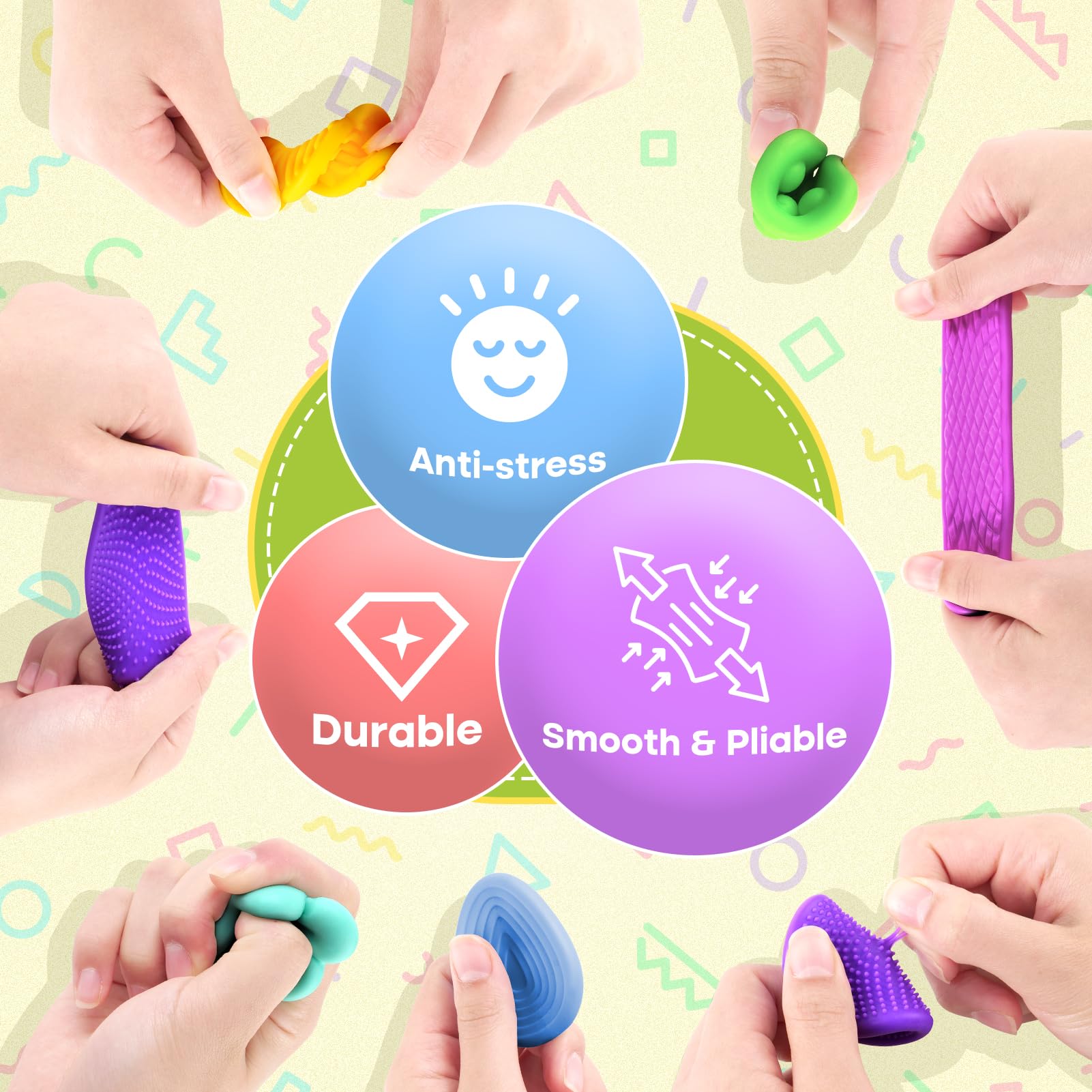 ZaxiDeel sensory fidget toys with varied textures for focus in classroom