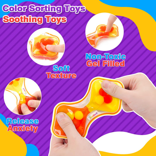 ZaxiDeel color sorting eight-pack demonstrates color-matching and fine motor skills.