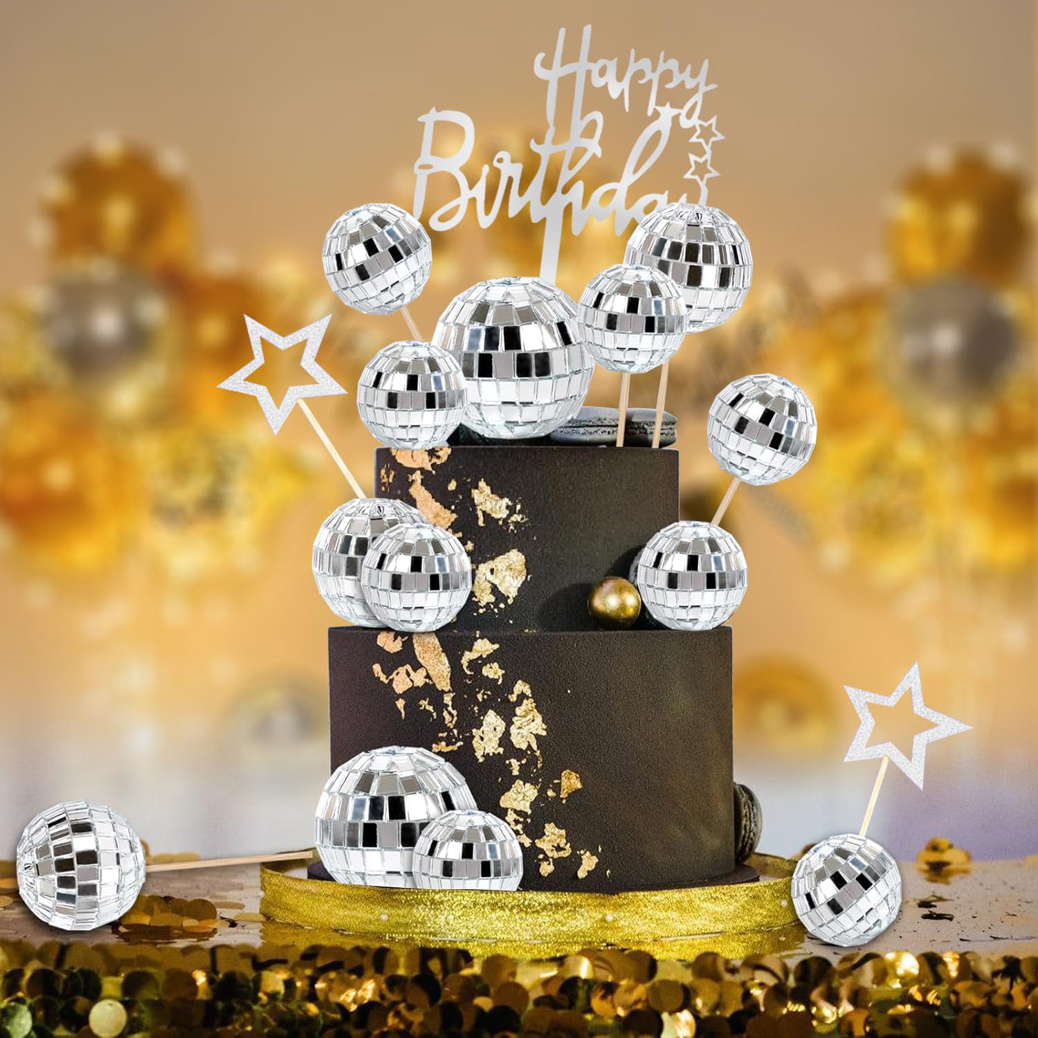 Zaycca disco ball star inserts sparkle desserts and displays