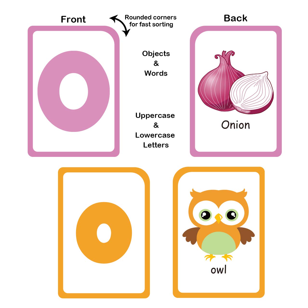 ZazzyKid Alphabet Flash Cards compact size with a reusable box for travel.