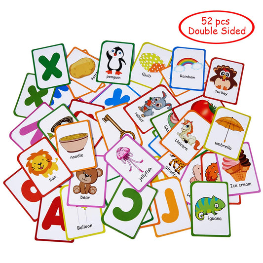 ZazzyKid Alphabet Flash Cards uppercase and lowercase letters for early literacy in preschool.