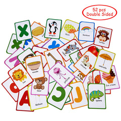 ZazzyKid Alphabet Flash Cards uppercase and lowercase letters for early literacy in preschool.