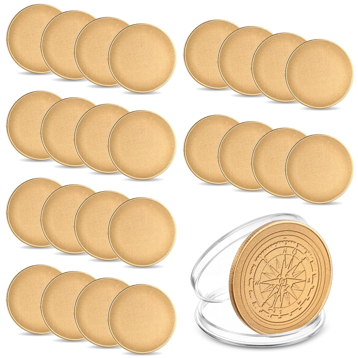 ZBHANSHUIS 25-piece 40mm blank challenge coin ready for custom engraving