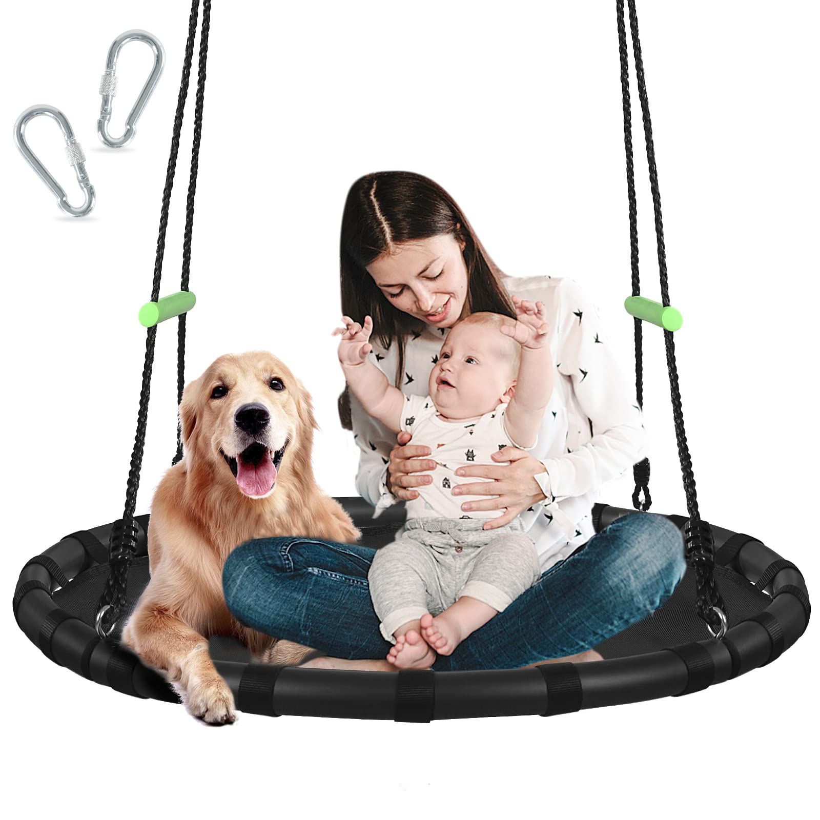ZBZBML tree swing with PP mat frame for durable outdoor use.