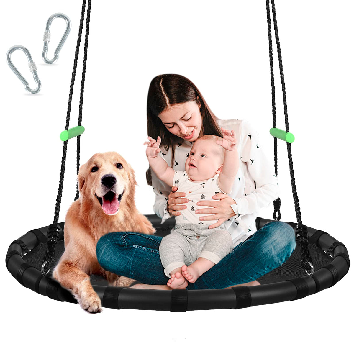 ZBZBML tree swing with PP mat frame for durable outdoor use.
