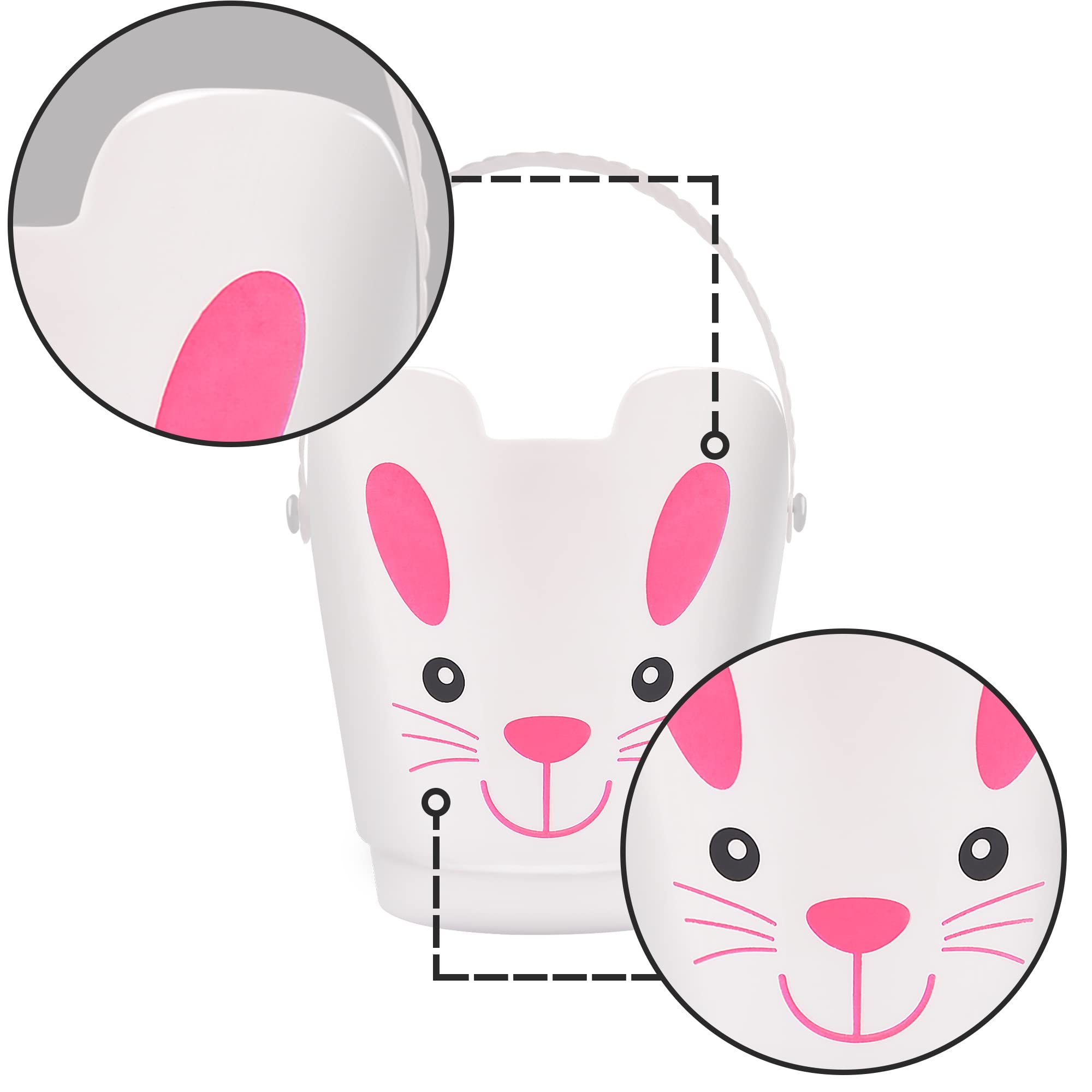 Zcaukya Easter Buckets opening 6.9 inches for easy egg placement