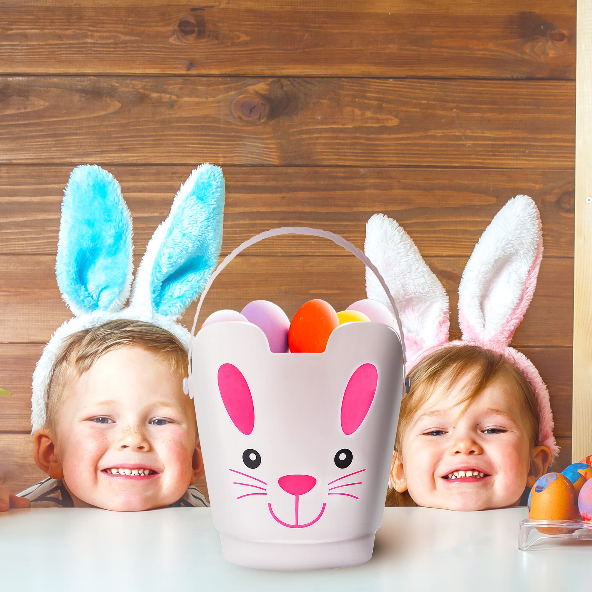 Zcaukya Easter Buckets have a 180-degree rotatable handle for neat storage