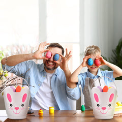Zcaukya Easter Buckets feature rounded corners and a soft handle for kids
