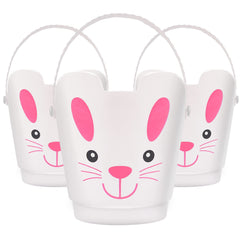 Zcaukya Easter Buckets: three bunny pails with handles for easy egg hunts