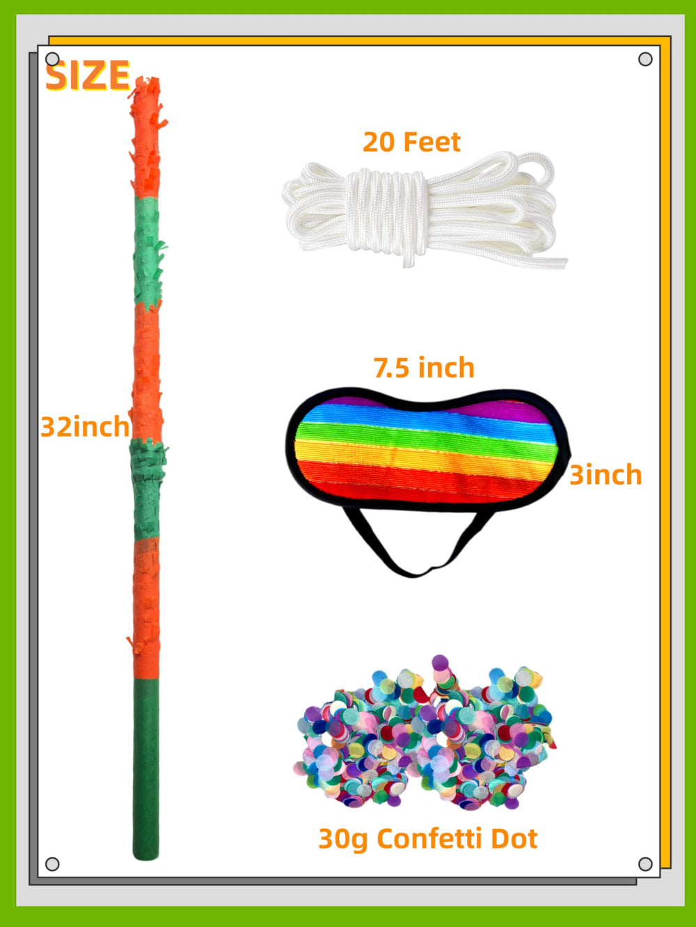 ZCFIFDGB 32-inch blue pinata stick with kid-friendly design.