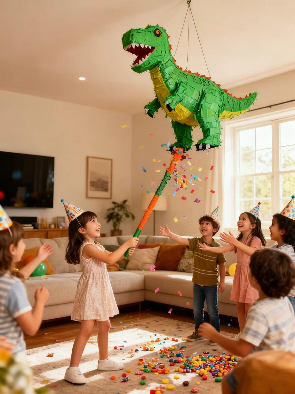 ZCFIFDGB blue 32-inch pinata stick packaged and ready for fun.