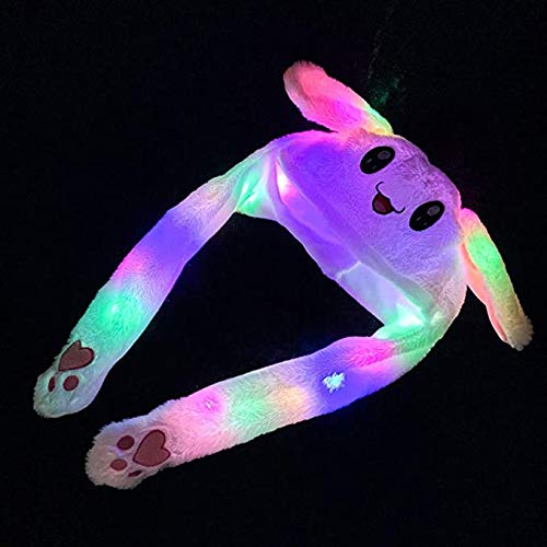 ZCINT Rabbit Hat LED glow on, ideal for festive events and nighttime fun.