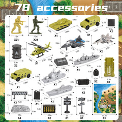 Zcpotizi army base tent and accessories for base-building play.