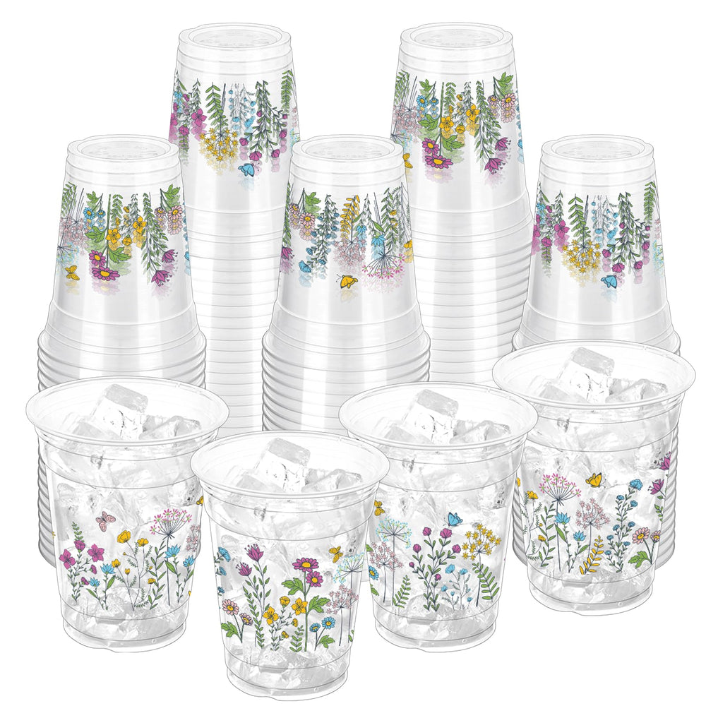 ZCPTZ wildflower 12oz cup close-up with floral pattern for spring parties.