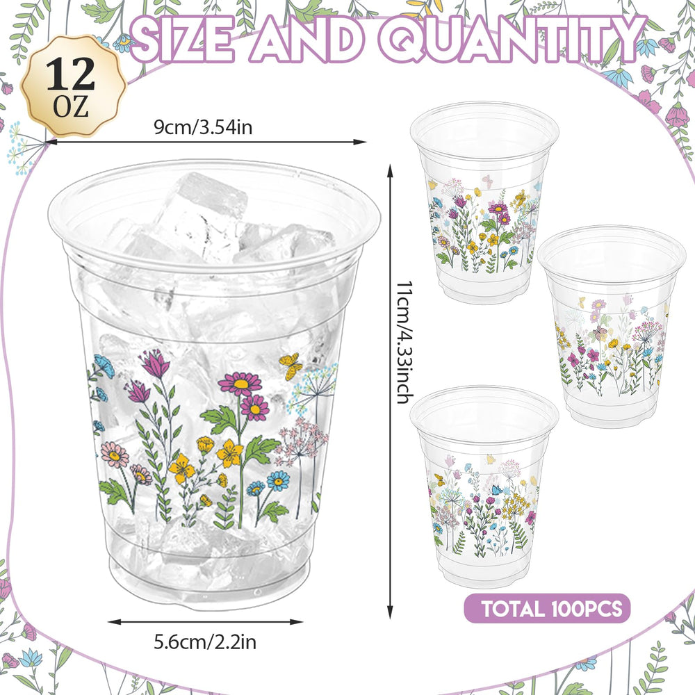 ZCPTZ wildflower cups featuring butterflies for festive gatherings.