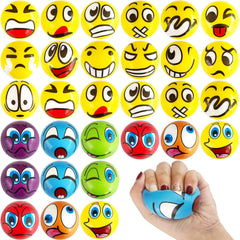 Zddaoole 30-piece face stress balls close-up with varied expressions for stress relief