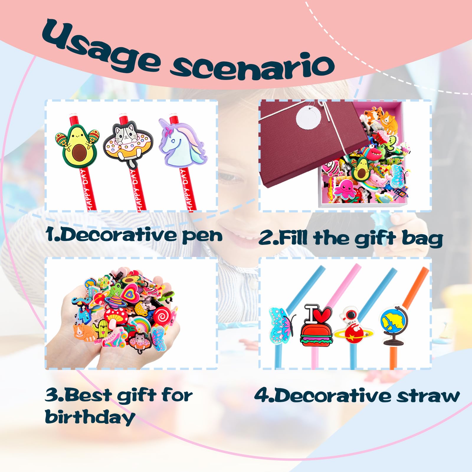 Zddaoole rainbow pencil toppers add color to creative writing tasks