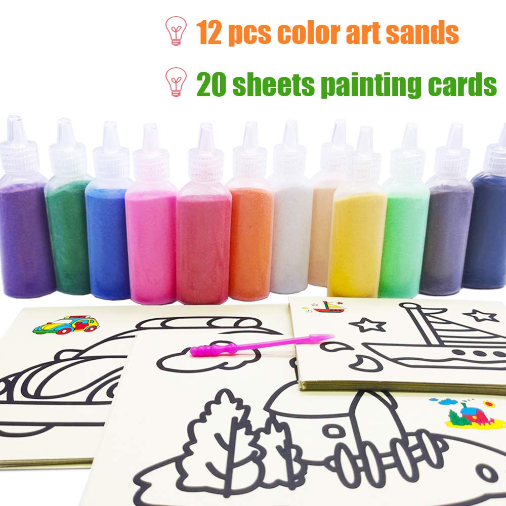 Zddaoole sand art bottles with sealed colors and pattern templates.