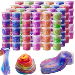 ZDTHNSIAT Galaxy Slime 72pack showcases vibrant colors for party favors and creative play.