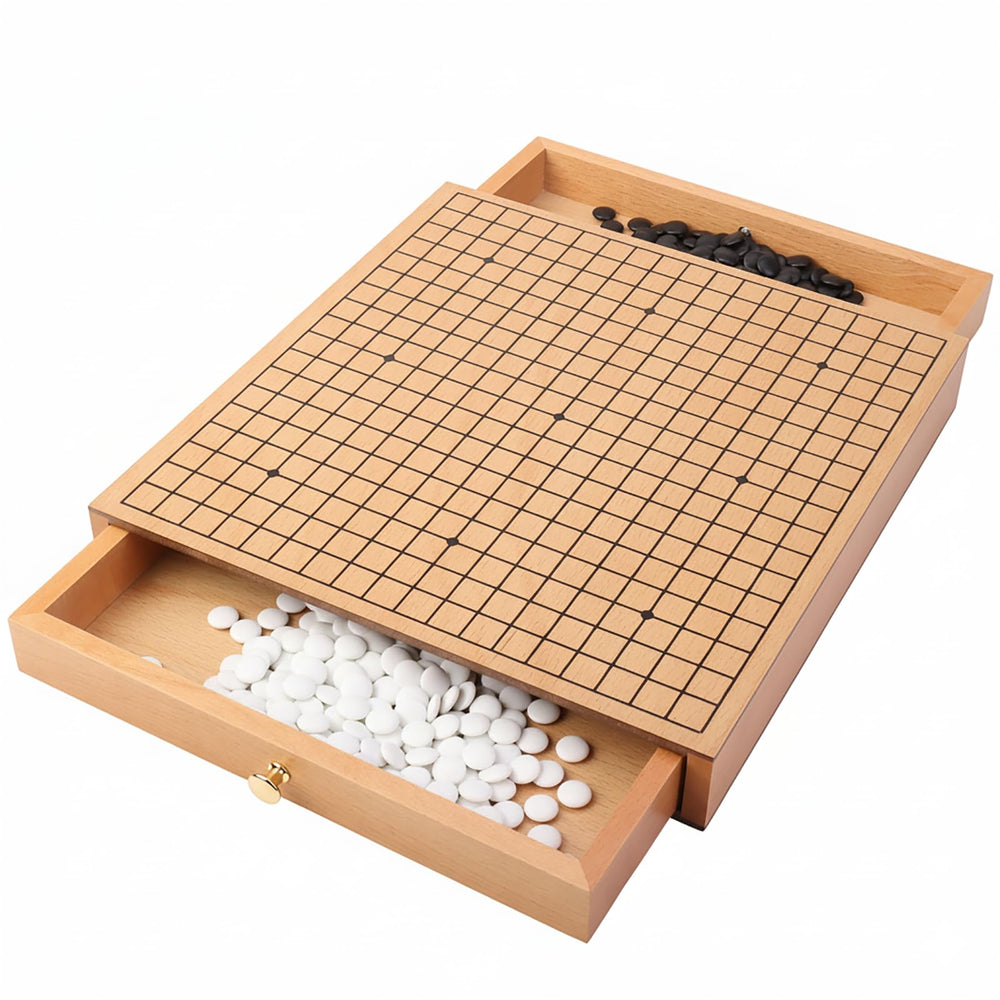 Zeamas stones set of 361 stored in built in drawers for easy setup