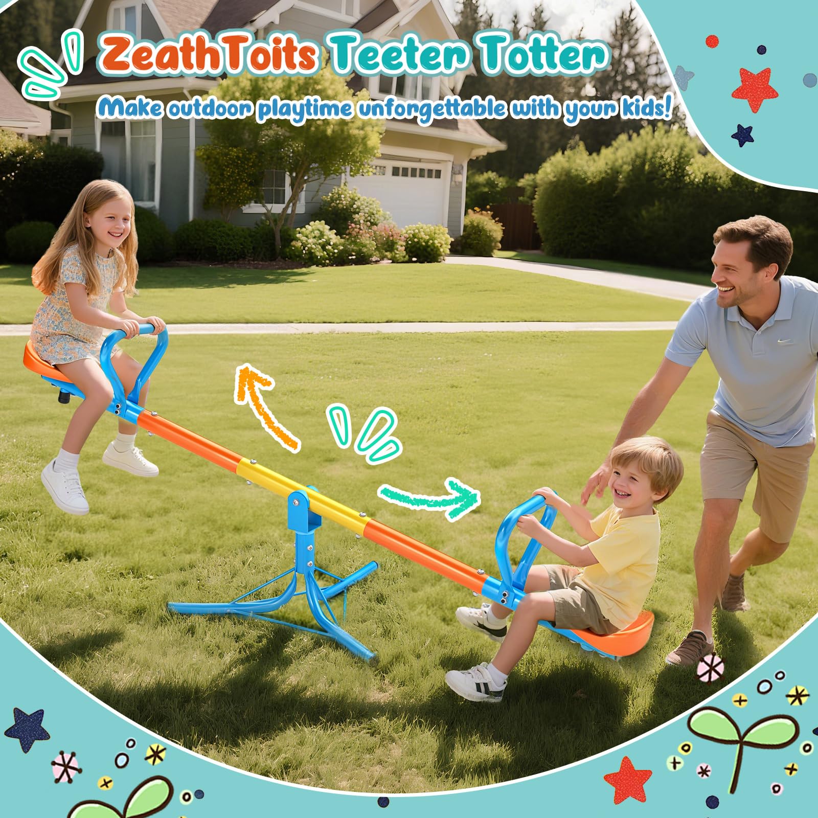 ZeathToits Seesaw suits ages 3-8 providing versatile play.