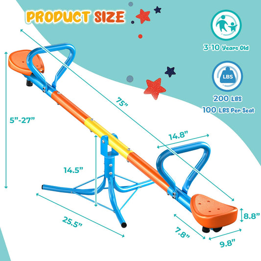 ZeathToits Seesaw ergonomic seats support comfortable grips for kids.