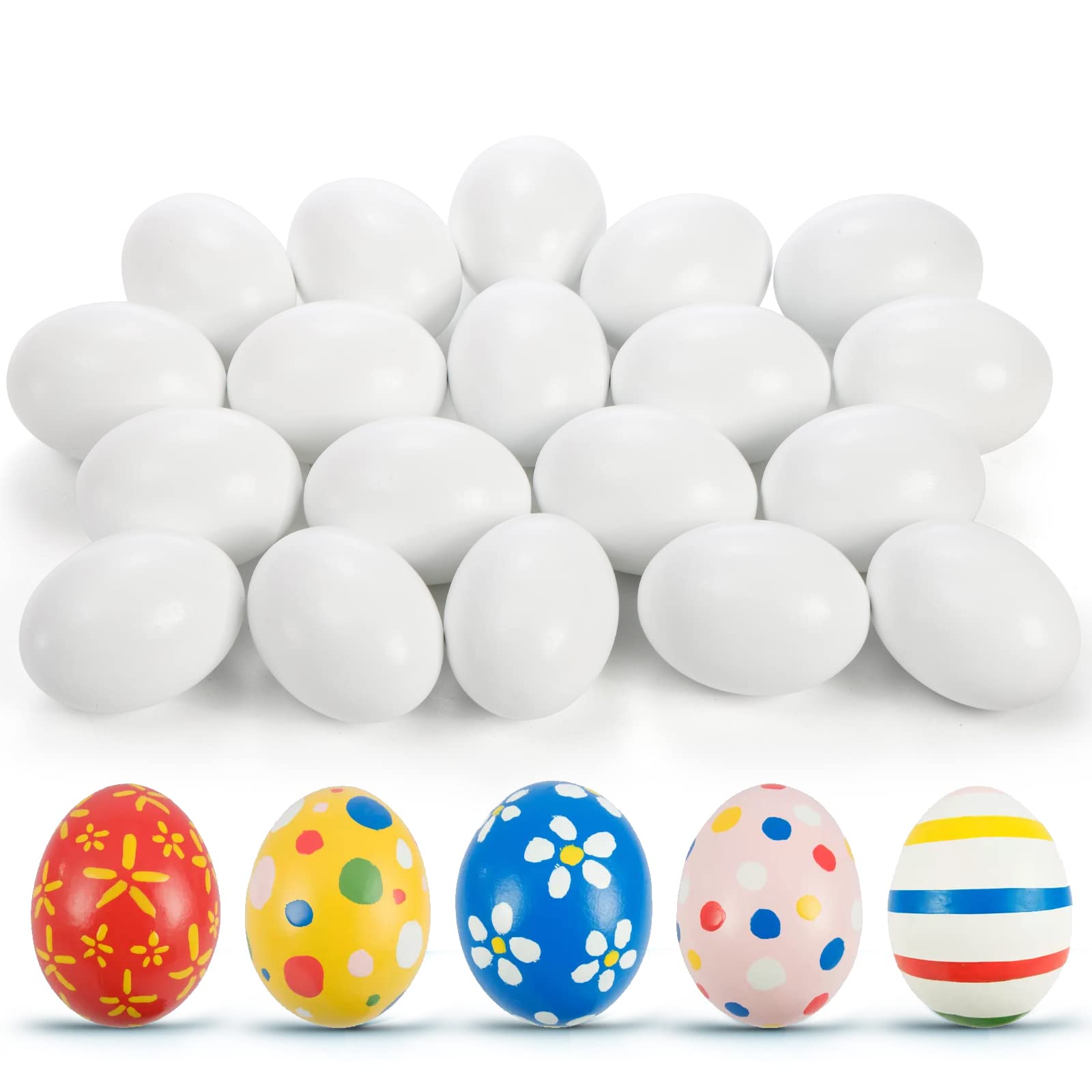 ZEAYEA white wooden eggs ready for DIY projects