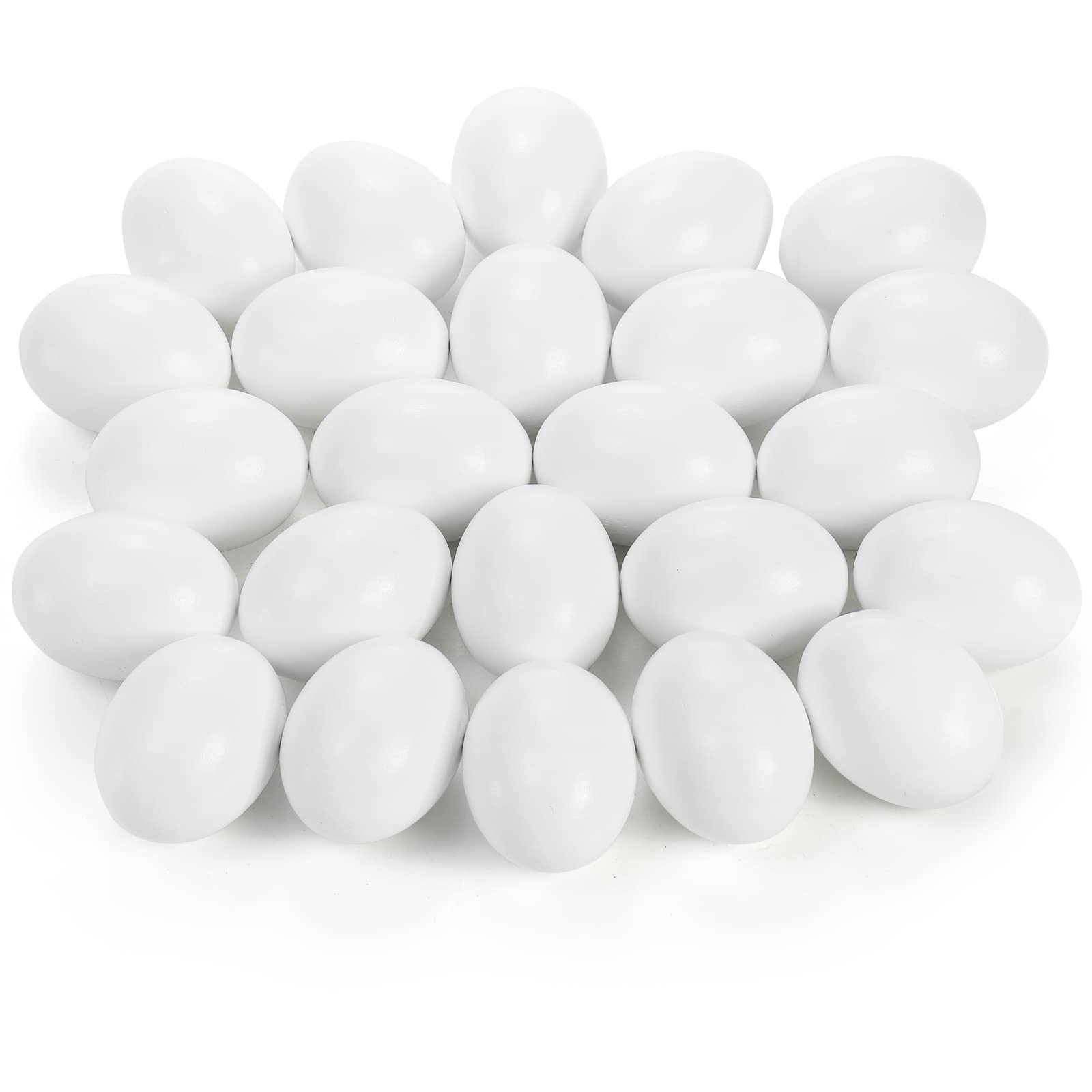 ZEAYEA wooden fake eggs in white for Easter crafts and decor