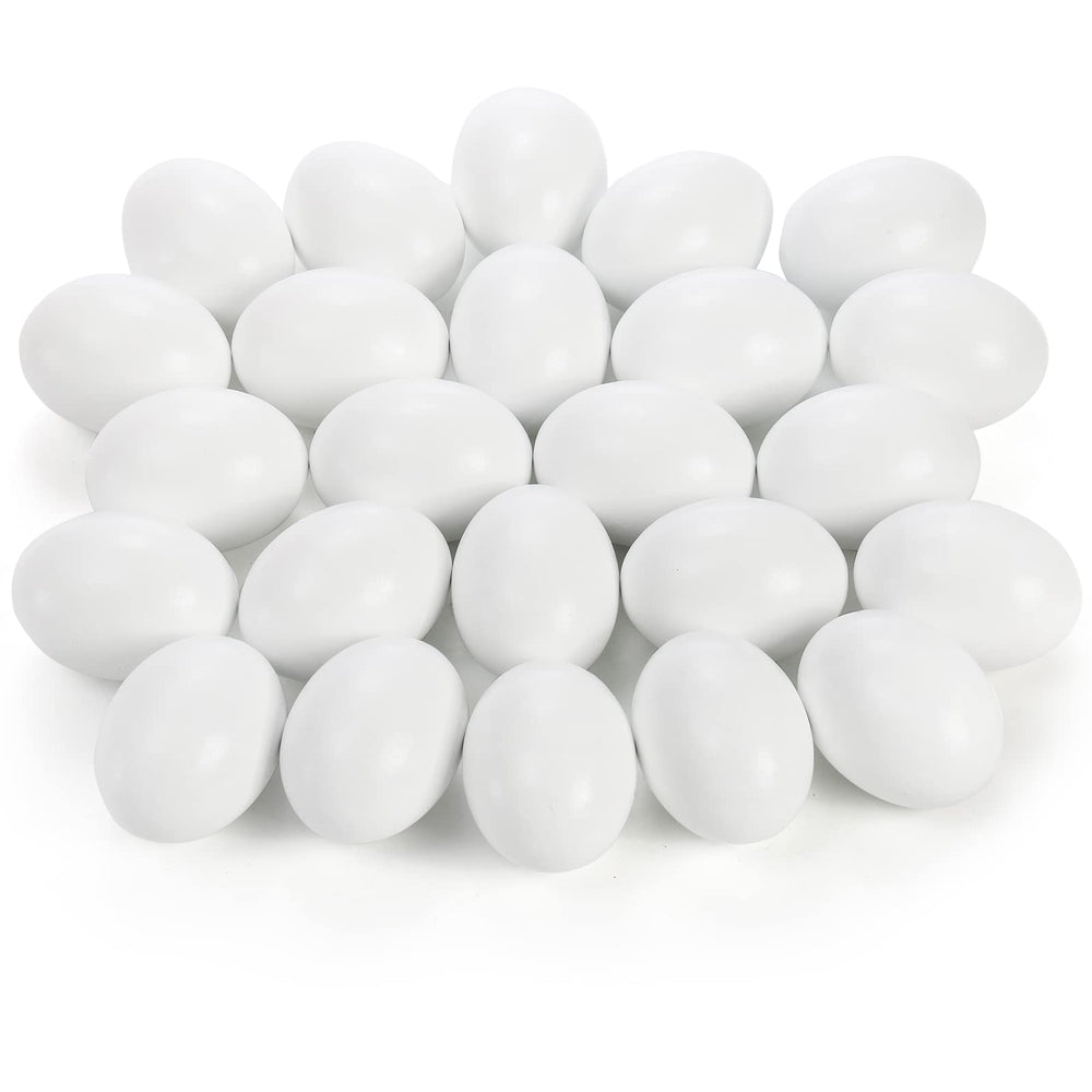 ZEAYEA wooden fake eggs in white for Easter crafts and decor
