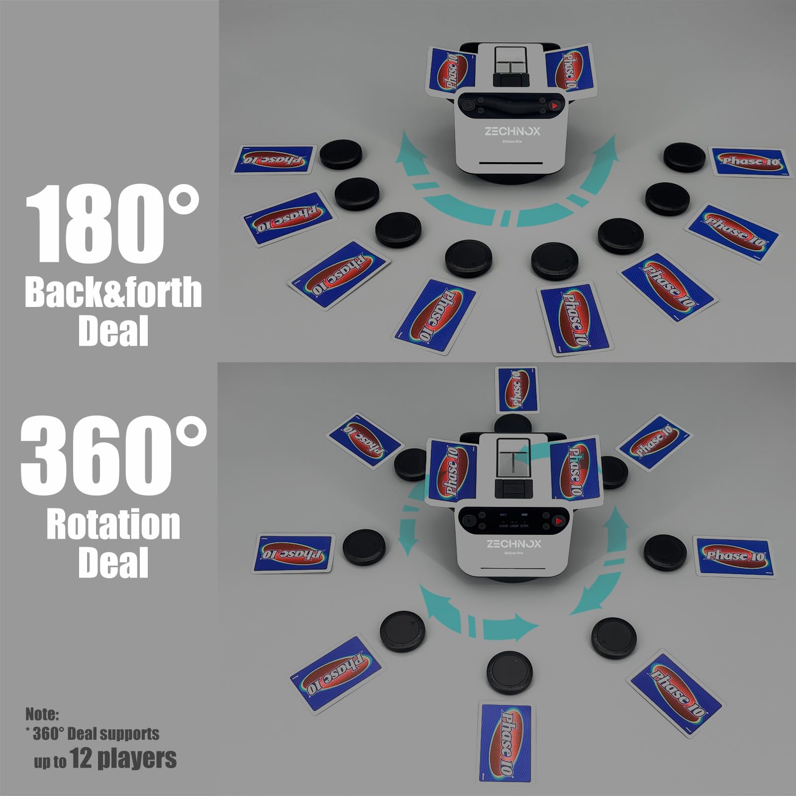 ZechnoX wide card area supports multi-deck games