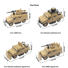 ZECHOCHOZE desert armored vehicle doors opening for mini figure access