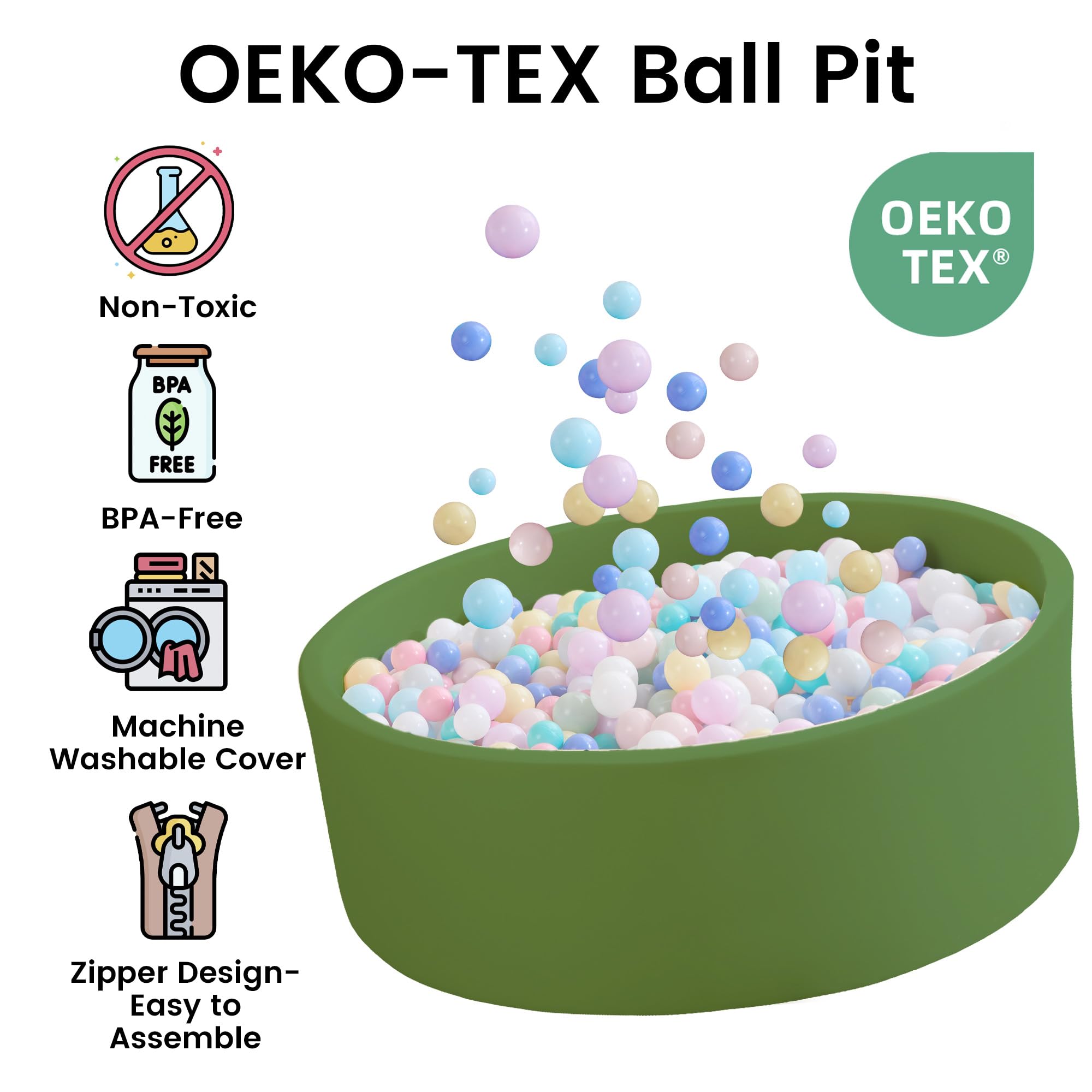 Zedachica ball pit shows balls not included for clarity.