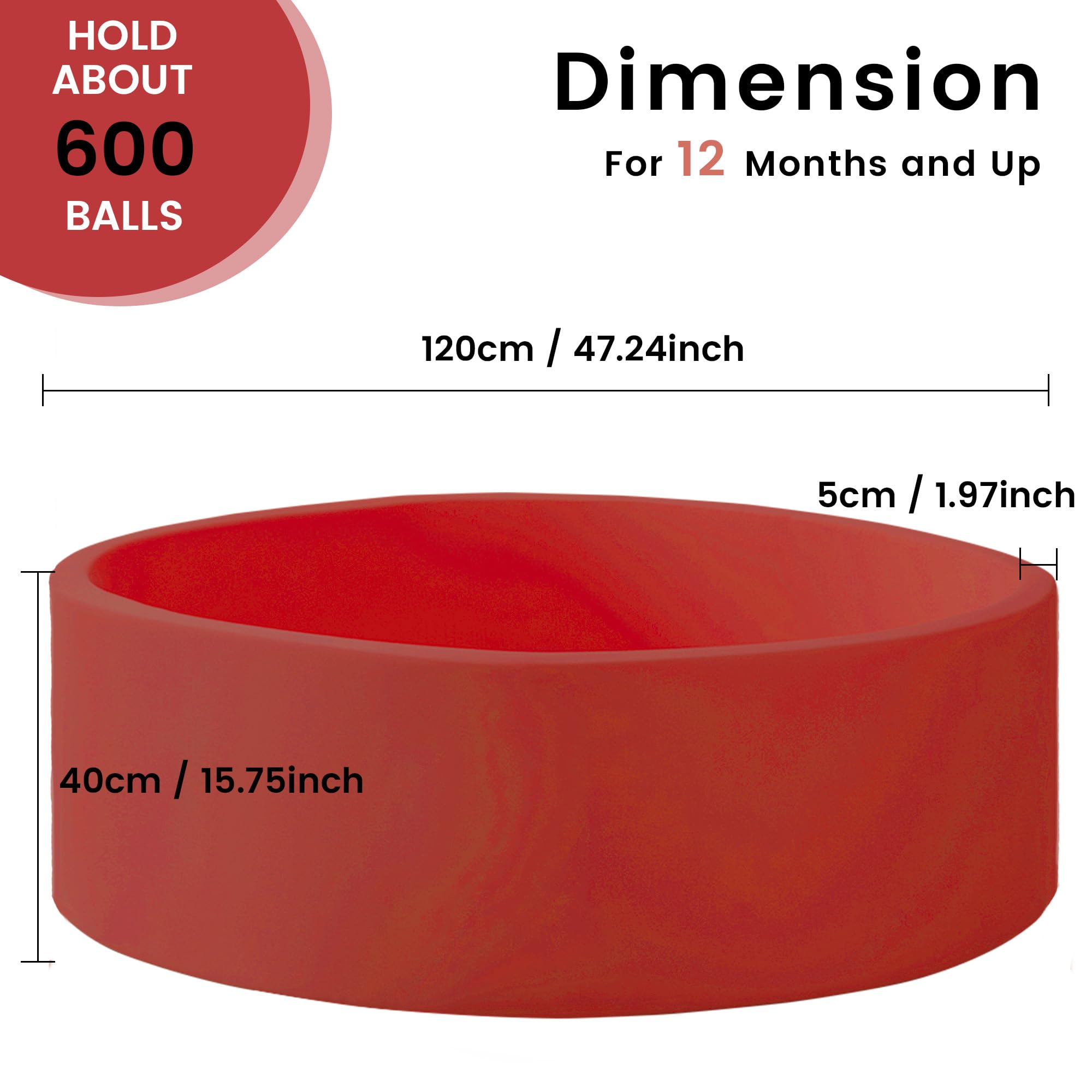 Zedachica ball pit dimensions 47.24 in diameter by 15.75 in height