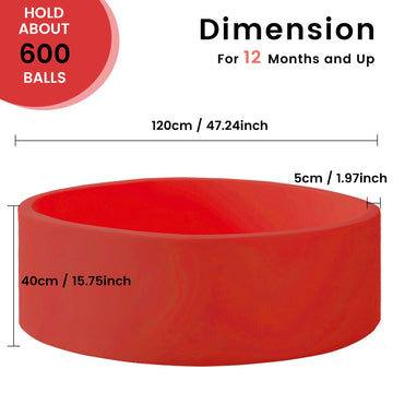 Zedachica ball pit dimensions 47.24 in diameter by 15.75 in height