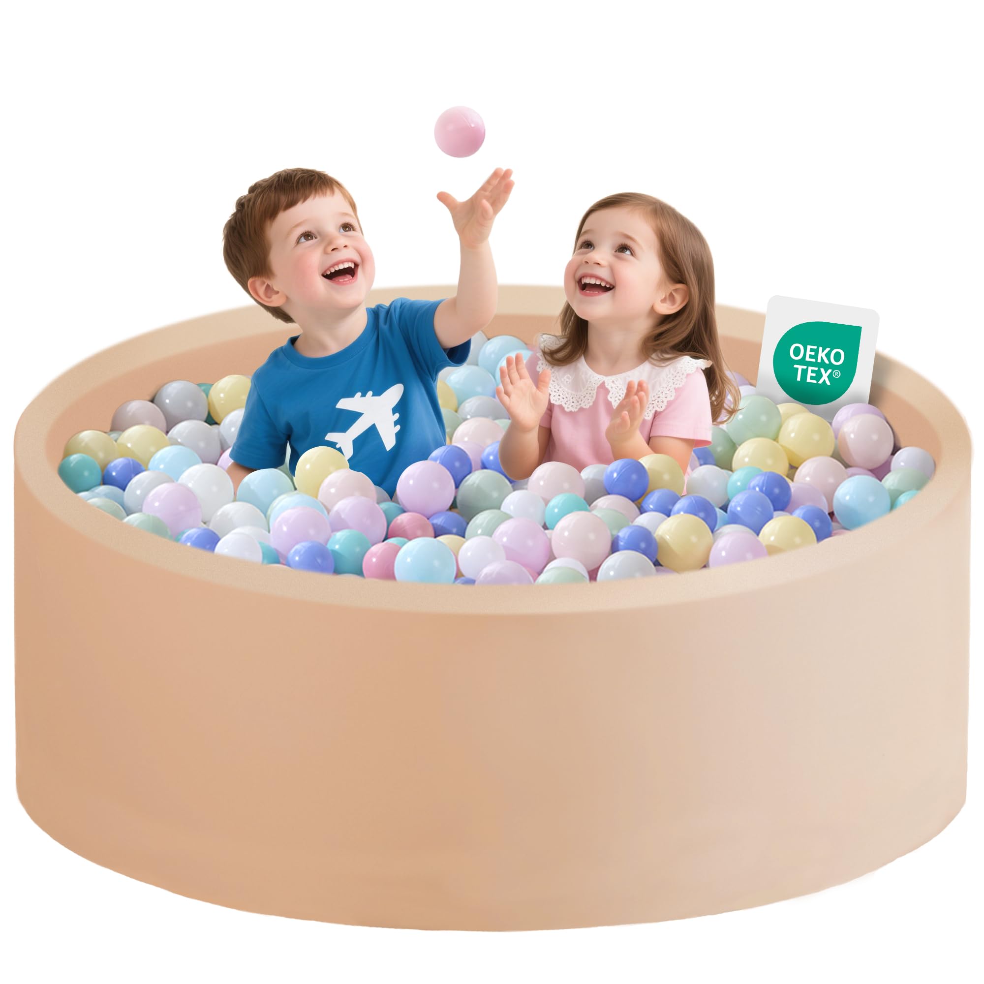 Zedachica ball pit exterior view highlights large diameter for toddlers