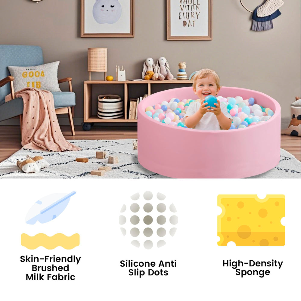 Zedachica ball pit's round shape supports safe exploration during indoor play